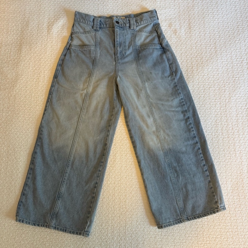 We The Free Let The Sunshine In Jeans - Sky Blue Flare Cropped - Size 28